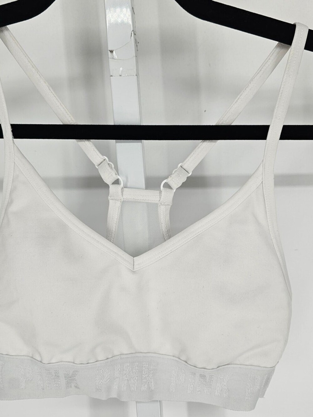 Pink by Victorias Secret Womens Sz XS Ultimate Lightly Lined Sports Bra White